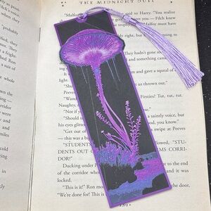 Purple Mushroom Bookmark with Tassel